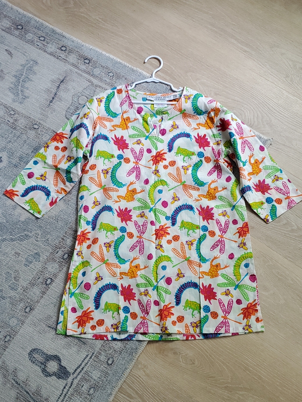 Gretchen Scott Designs Girls Tunic Shirt Swim Cover-up Dragonfly Frog 10/12